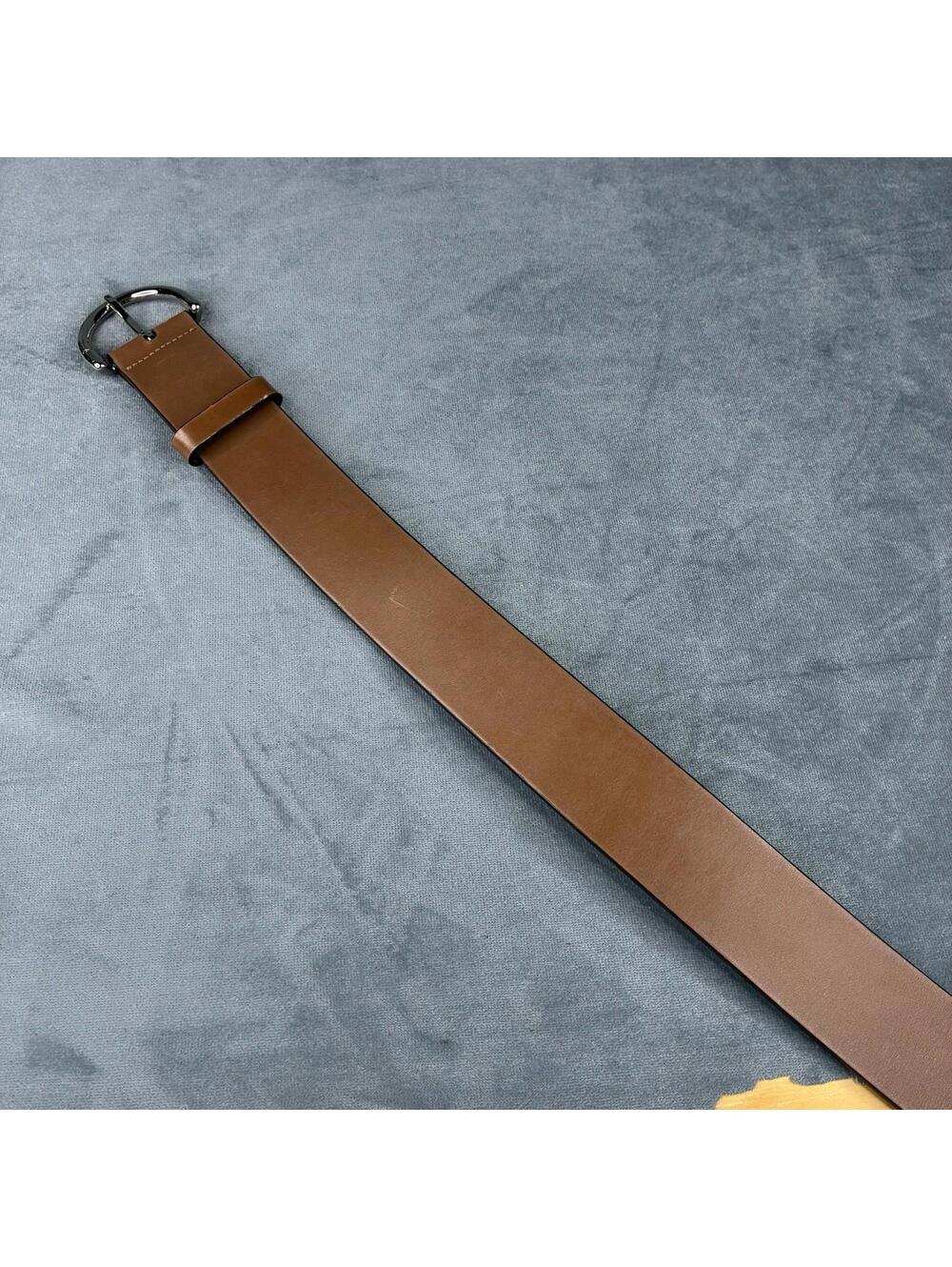Coach Brown Leather Belt Medium M Fits 35 Silver Tone Buckle Classic - Picture 5 of 14